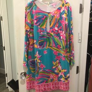 LILLY PULITZER LINED DRESS WITH KEYHOLE BUST LINE